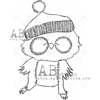 Sello de caucho Winter Owl #02 AB Studio