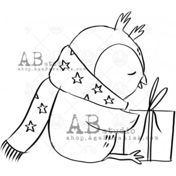 Sello de caucho Owl #01 AB Studio