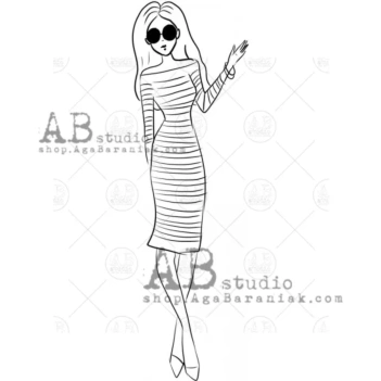 Sello de caucho Woman #05 AB Studio
