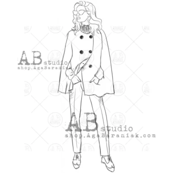 Sello de caucho Woman #07 AB Studio