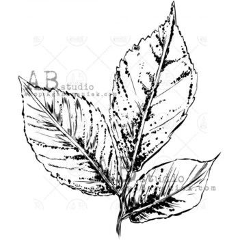 Sello de caucho Small Leaf #01 AB Studio