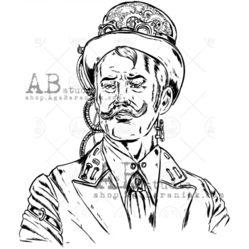 Sello de caucho Steampunk Men Javier #01 AB Studio