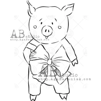 Sello de caucho Cerdito AB Studio