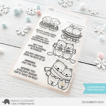 Set de sellos transparentes Decembeer Duo Mama Elephant