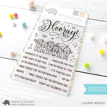Mama Elephant Set mit Transparenten Stempeln - Hooray Wishes