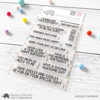 Noodle Sayings Mama Elephant Set di timbri trasparenti