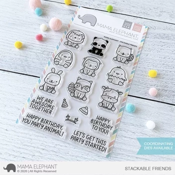 Mama Elephant Set mit Transparenten Stempeln - Stackable Friends