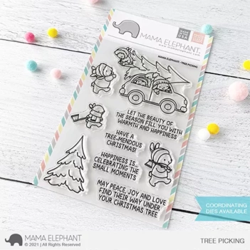Set de Sellos Transparentes Tree Picking Mama Elephant