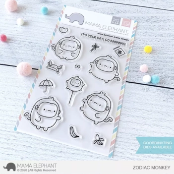 Set de Sellos Transparentes Zodiac Monkey Mama Elephant