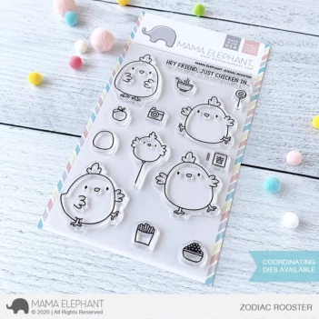 Mama Elephant Set mit Transparenten Stempeln - Zodiac Rooster