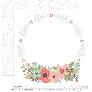 Papel Happy Holidays Merry and Bright Cocoa Vanilla 30x30cm

