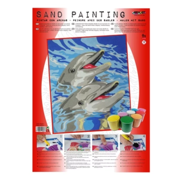 Kit Pintar con Arenas de Colores Delfines Arenart 38x46cm