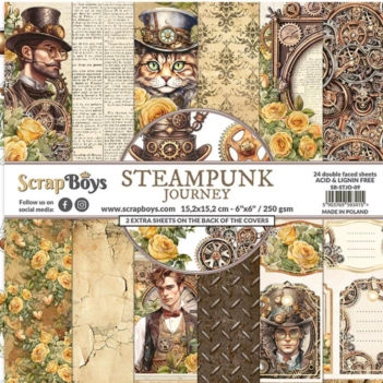 Kit de Scrapbooking Steampunk Journey Scrap Boys 15x15cm