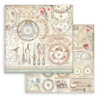 Brocante Antiek Stamperia Keramiek Papier 30x30cm