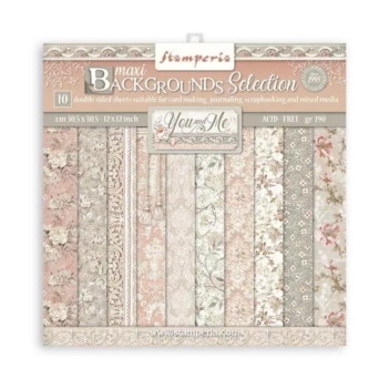 Set of Scrapbooking Backgrounds You And Me Stamperia 30x30cm