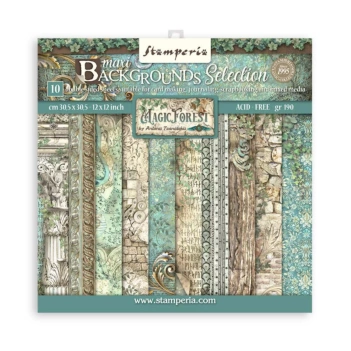 Scrapbooking Set Backgrounds Magic Forest Stamperia 30x30cm