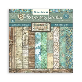 Scrapbooking set Backgrounds Songs Of The Sea Stamperia 30x30cm