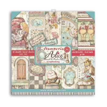 Stamperia Alice Through the Looking Glass Paper Pad 20x20cm
