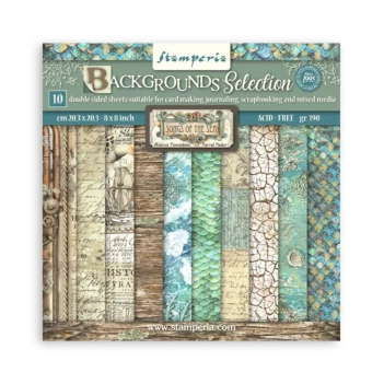 Scrapbooking set Backgrounds Songs Of The Sea Stamperia 20x20cm