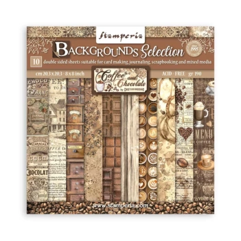 Scrapbooking set Coffee & Chocolate Stamperia Backgrounds 20x20cm