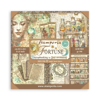 Set de scrapbooking Backgorunds Fortune Stamperia 20x20cm