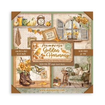 Stamperia Romantic Golden Harmony Maxi Scrapbooking Set 20x20cm