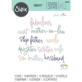 Sizzix Fabulous Family Names Thinlits Die 666233