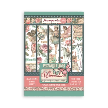 Set 4 hojas de tela Fabric Wonderland Stamperia 30x30cm