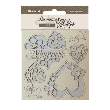SUPER OFERTA **40%** Die-cuts de chipboard Memories Blue Land Stamperia