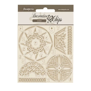 Die-cuts de chipboard Numerología Fortune Stamperia