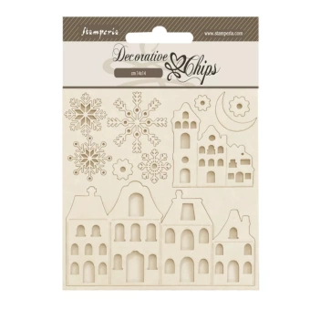 Die-cuts de chipboard Casas Romantic Gear Up For Christmas Stamperia