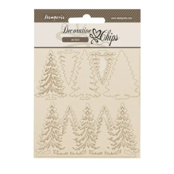 Die-cuts de chipboard Árboles Romantic Gear Up For Christmas Stamperia