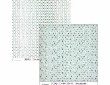 Dayka Little Flowers über blauem Papier (12 x 12 Zoll)