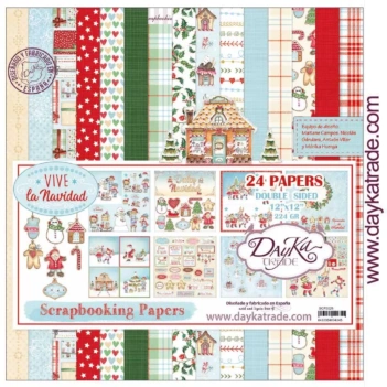 Papel Cuadros verde Vive la Navidad Dayka 30x30cm SCP-350
