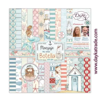 Kit de scrapbooking Message dans une bouteille Dayka 30x30cm