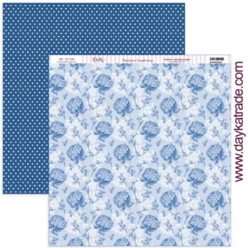Papel Hortensias Azules y Blancas Nature in blue Dayka 30x30cm SCP-390

