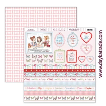 Papieren uitsparingen en randen Take away the dance Dayka 30x30cm