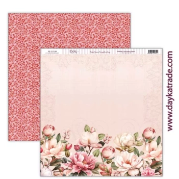 Carta SCP-589 Fiori rosa e rossi Un Natale da sogno Dayka 30x30cm