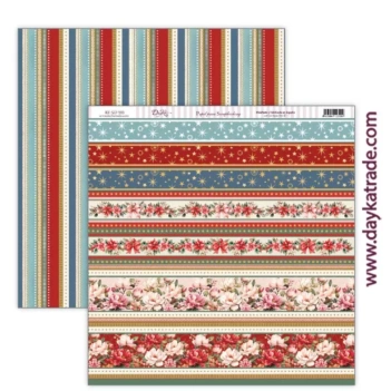 Papier SCP-593 Bloemen en sterren A Dream Christmas Dayka 30x30cm