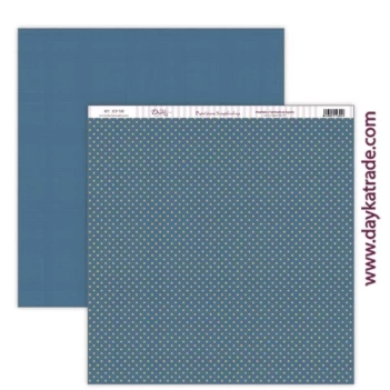 Papel SCP-596 Azul Lunares amarillos Una Navidad de Ensueño Dayka 30x30cm