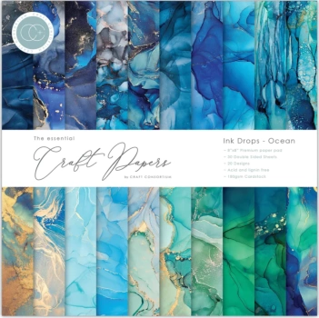Conjunto de scrapbooking Ink Drops Ocean Craft Consortium 20x20cm