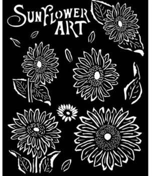 Szablon szablonu Sunflowers Sunflower Art Stamperia 20x25cm