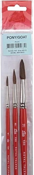 Set 3 pinceles redondos Pony y Cabra para acuarela Talens