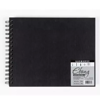 Caderno de esboços Daler-Rowney A4 Formato de passagem Ebony Spiral Black Cover