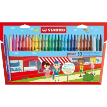 Set 30 rotuladores colores surtidos Power Stabilo