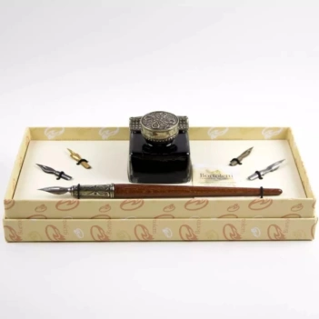 Set de escritura con pluma de madera