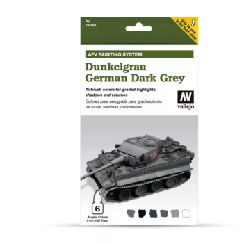 Zestaw 6 farb modelarskich 400 Dunkelgrau German Dark Grey AFV Vallejo 8ml