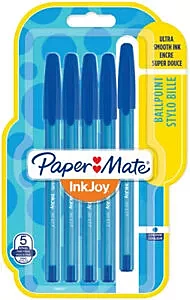 Set de 5 Bolígrafos Inkjoy 100 RT Azules Paper Mate