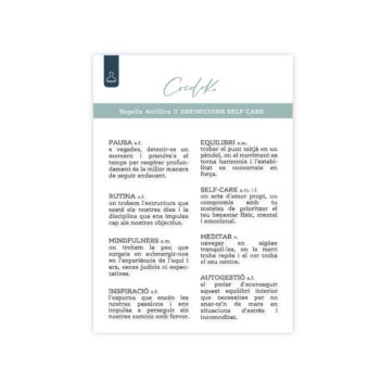 Set de sellos Self-Care Definicions Català Basics Cocoloko