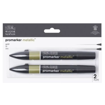 Set 2 Rotuladores Promarker Metallic Gold Winsor & Newton